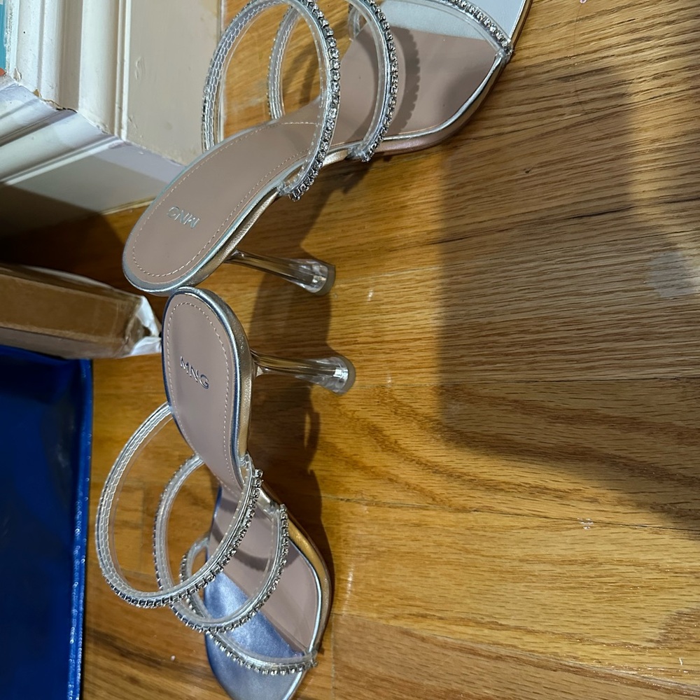 Mango Silver Rhinestone Heels - Picture 5 of 10